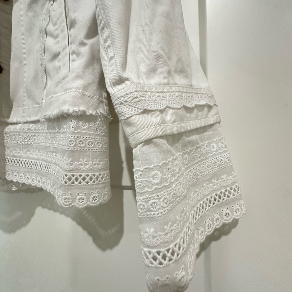 White Lace Detailed Jacket